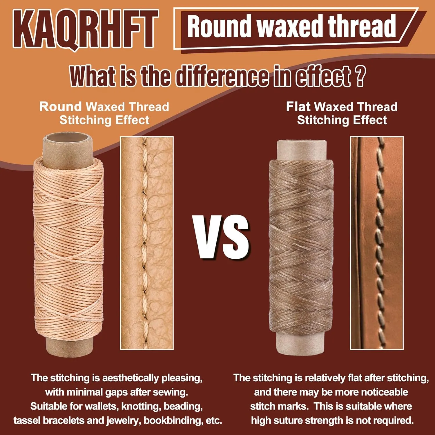 0.55 mm Round Waxed Thread, 14 Colors 76 Yards Spool Wax Coated String, Leather Sewing Waxed Thread, Beading Thread for Sewing, Stitching, Beading, Bookbinding, Braiding, Bracelet