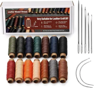 0.55 mm Round Waxed Thread, 14 Colors 76 Yards Spool Wax Coated String, Leather Sewing Waxed Thread, Beading Thread for Sewing, Stitching, Beading, Bookbinding, Braiding, Bracelet