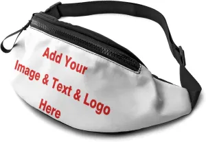 1-300PCS Custom Fanny Pack Waist Bag, Personalize Bum Bags With Adjustable Belt Outdoor Travel Beach Shoulder Hip Bag For Women & Men(White)