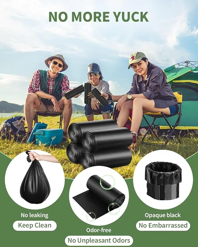 100 Portable Toilet Bags, Thick Biodegradable Camping Toilet Bags for Portable Potty, 8 Gal Compost Toilet Waste Bags Potty Bags for 5 Gallon Bucket Toilet Seat Adults Outdoor, 1.1 Mil
