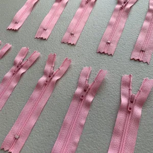 10pc Light Pink YKK nylon zipper 16"
