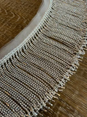 12cm Diamante Chain Fringe