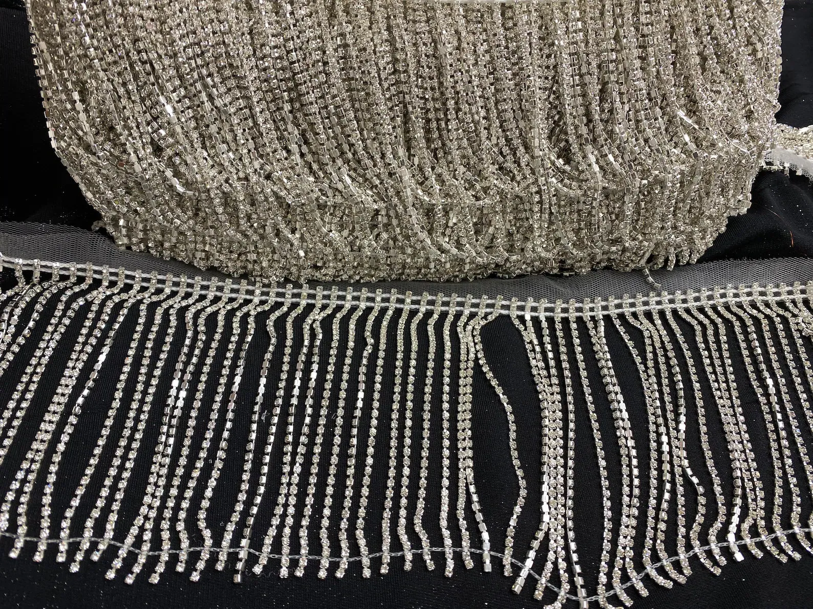 12cm Diamante Chain Fringe