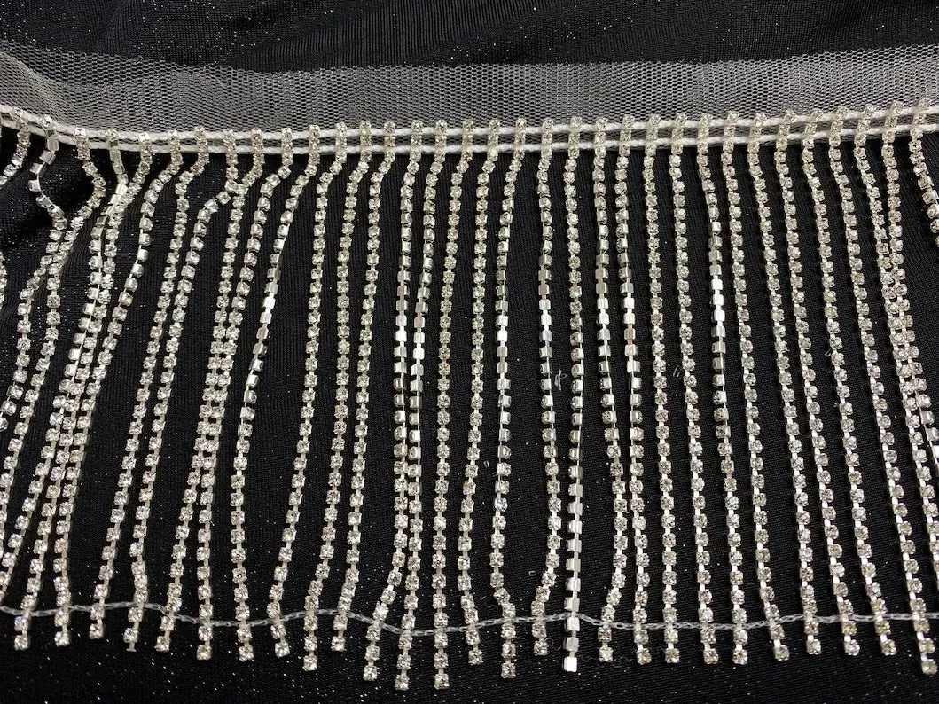 12cm Diamante Chain Fringe