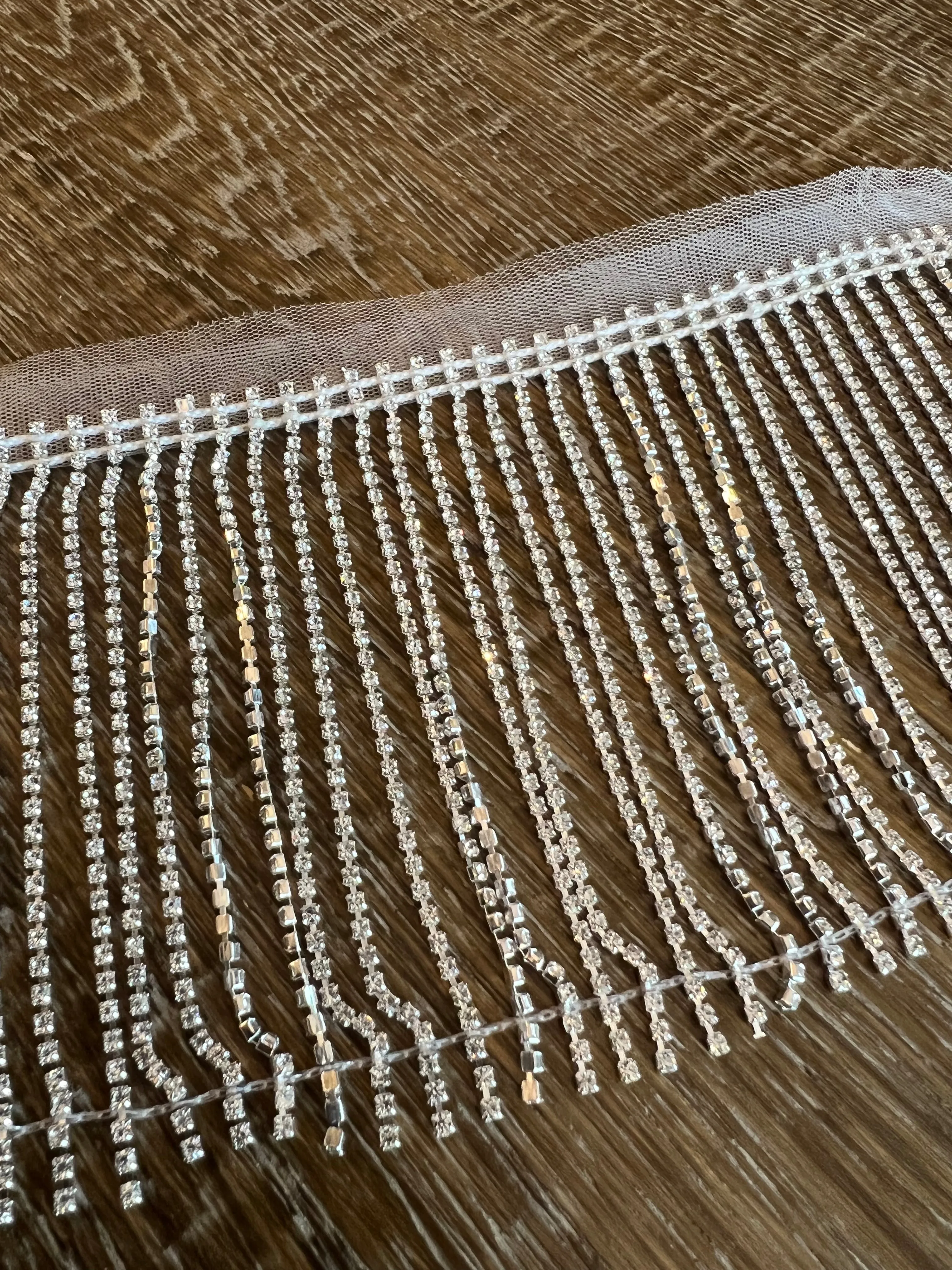 12cm Diamante Chain Fringe