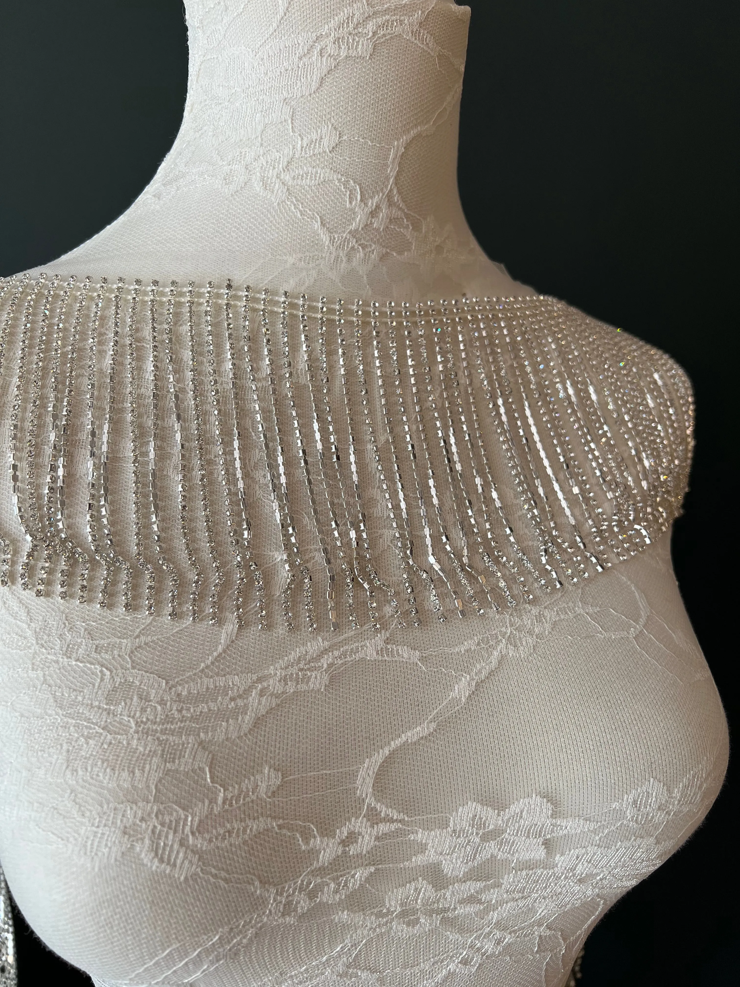 12cm Diamante Chain Fringe