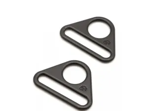 1.5" Triangle Ring - Black Metal - Set of Two