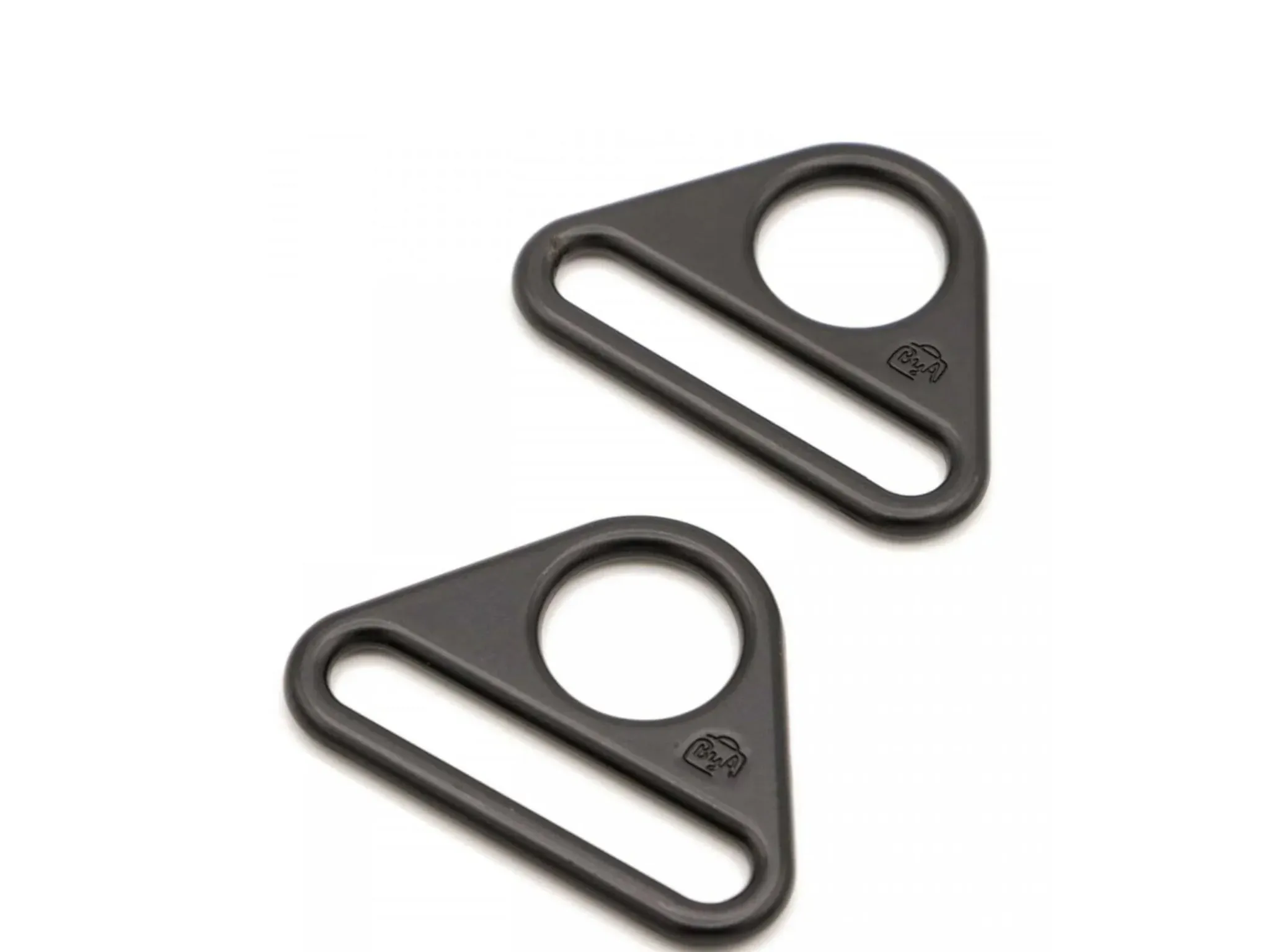 1.5" Triangle Ring - Black Metal - Set of Two