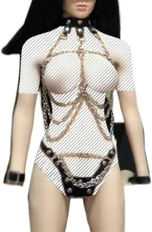 1/6 Scale Female Soldier Model Figure Doll Leather Body Chain Metal Waist Chain Belts for 12 inch Action Figure Doll Body Accessories Doll