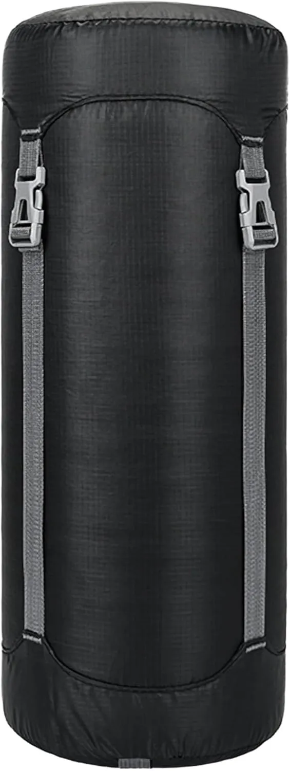 18L Compression Dry Bag with Lid, Waterproof Stuff Sack for Sleeping Bags, Jackets, and Gear, 9.4X21.7, Nylon, Buckles for Hiking, Camping, and Travel