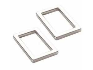 1" Rectangle Ring - Nickel - Set of Two