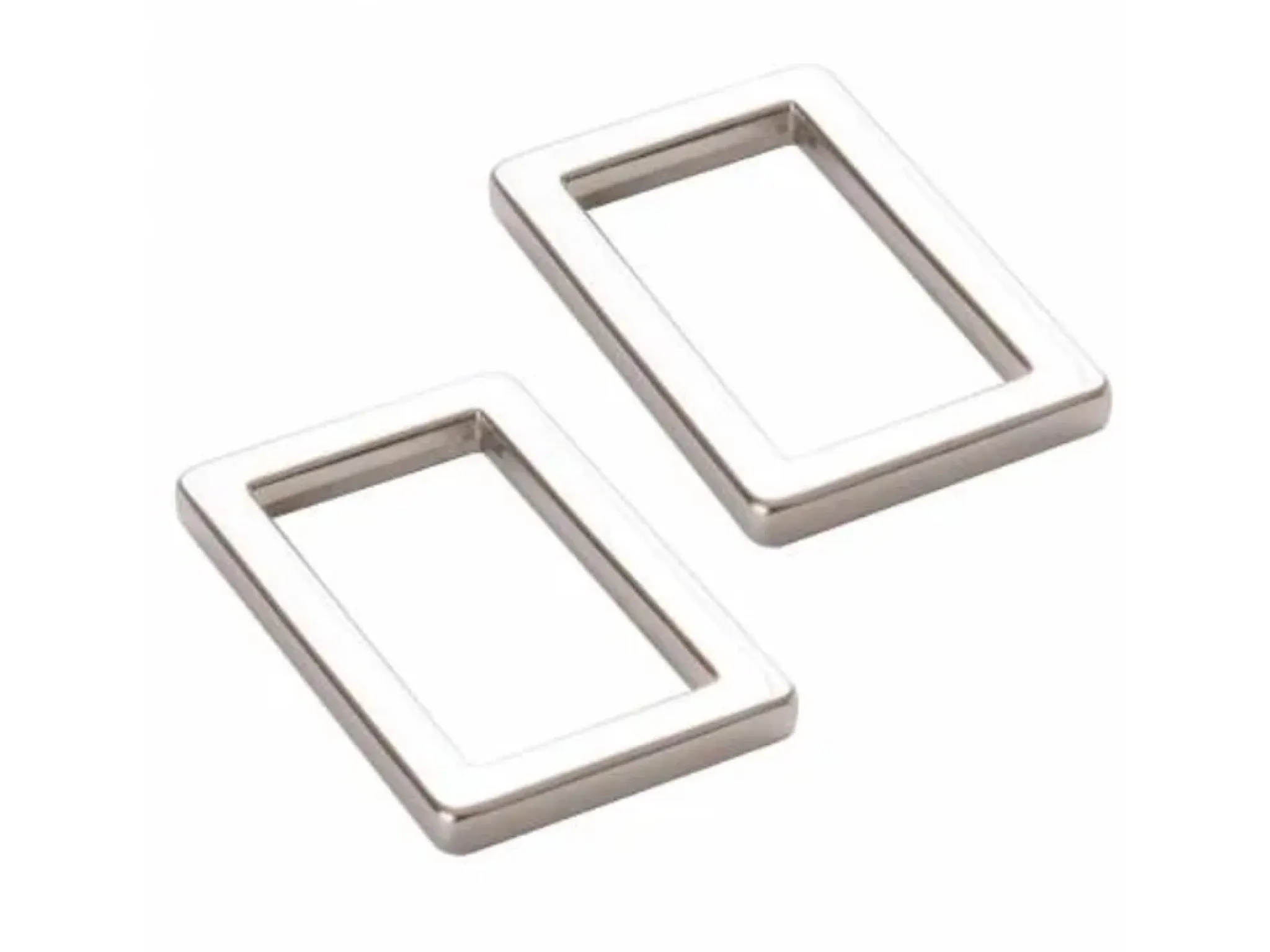 1" Rectangle Ring - Nickel - Set of Two