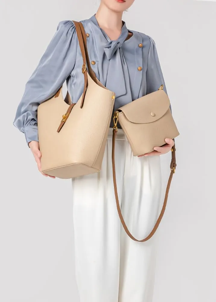 2 Pcs Slouchy Bucket Bag Women Trendy PU Leather Hobo Bags Underarm Shoulder Bag Cute Crossbody Purse Tote Handbag 2025