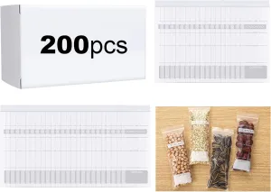 200 Count 2.4 x 5.9 Inch Portion Control Storage Bags Plastic Clear Reclosable Zip Poly Bags with Lock Seal Zipper 1 Full Cup Measurement Lines Easy Macros for Nuts Sweets Supplements