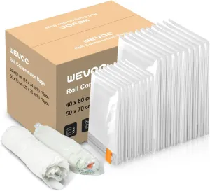 [2024 NEW] 20 Compression Travel Bags - Space Saver Bags for Travelling (10 Large, 10 Medium), Wevac