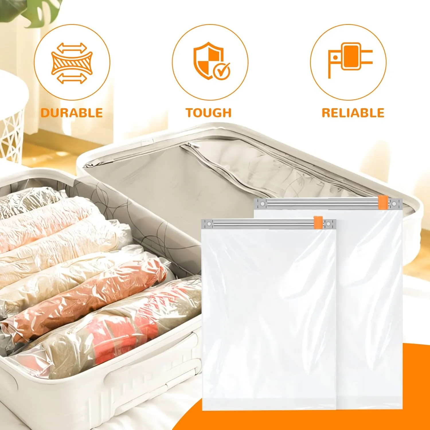 [2024 NEW] 20 Compression Travel Bags - Space Saver Bags for Travelling (10 Large, 10 Medium), Wevac