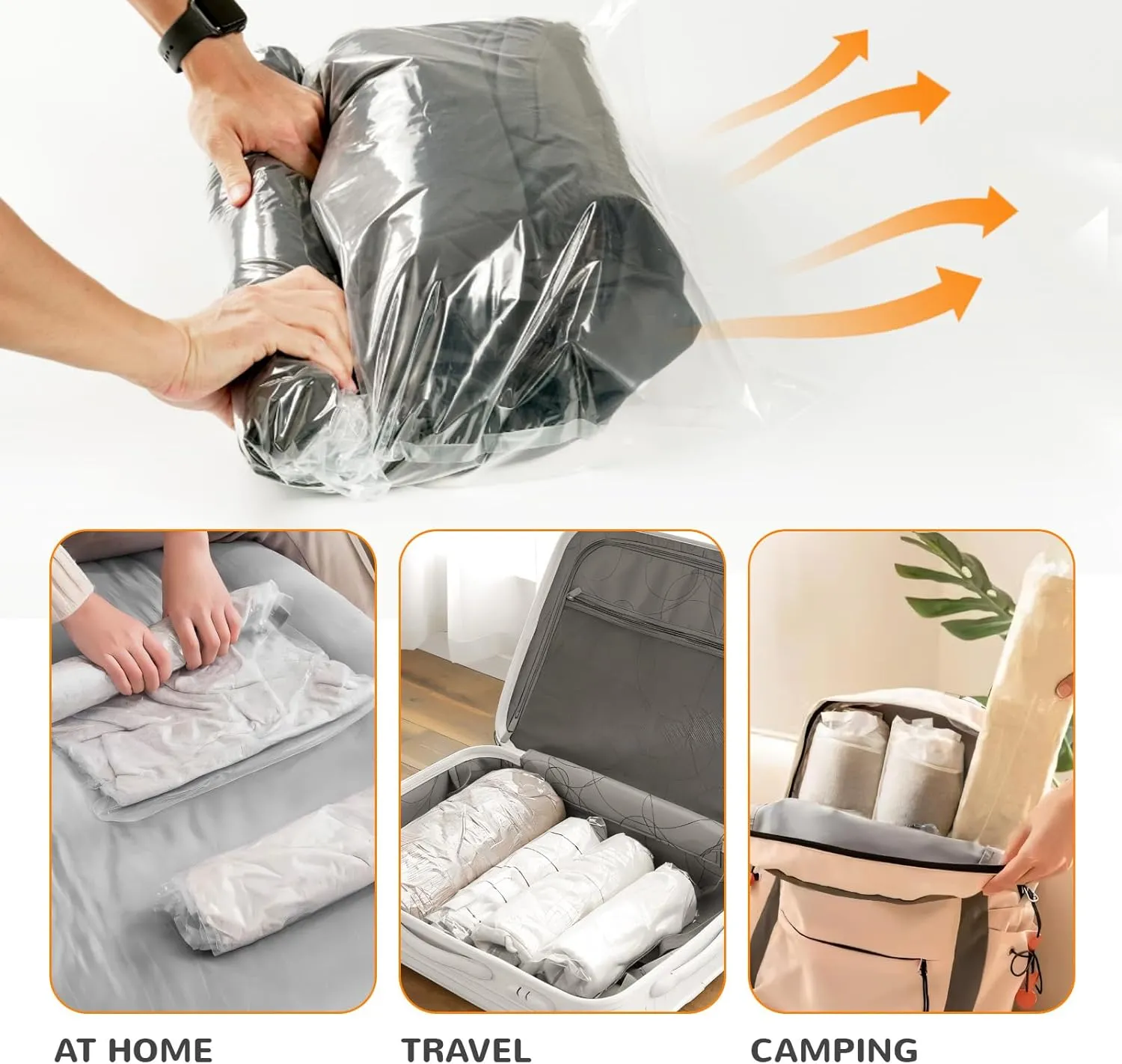 [2024 NEW] 20 Compression Travel Bags - Space Saver Bags for Travelling (10 Large, 10 Medium), Wevac