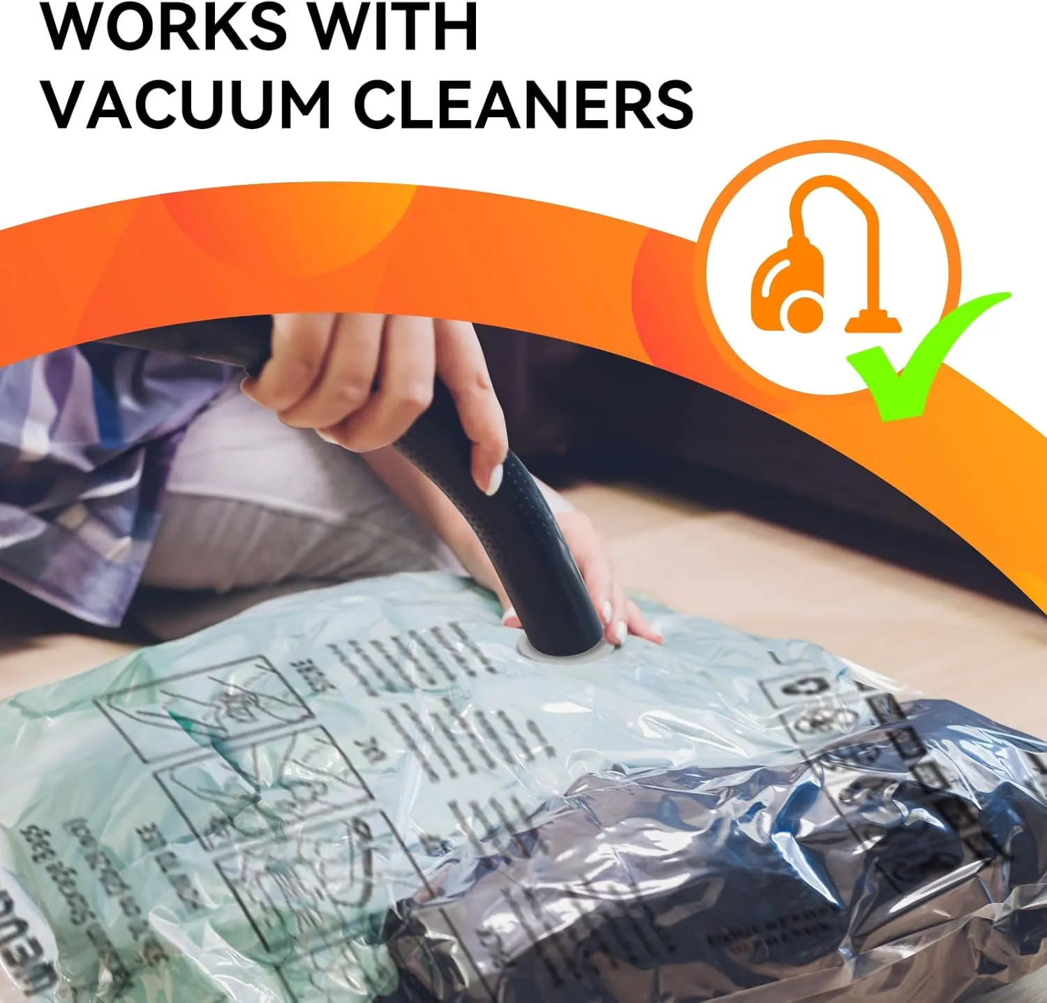 [2024 NEW] 20 Pack Vacuum Storage Bags (4 Jumbo/4 Large/4 Medium/4 Small/4 Roll) | Space Saver | Rapid Vacuum | Double Zip Seal | Clip Stopper | Ideal for Clothes, Blankets Compression and Travelling