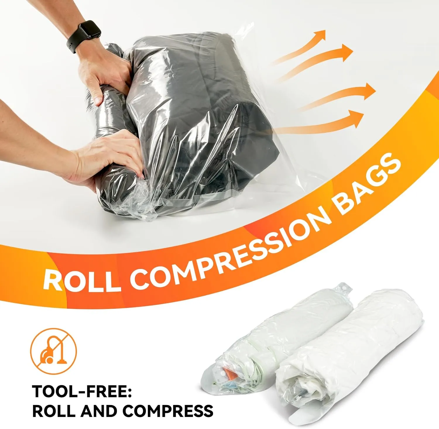 [2024 NEW] 20 Pack Vacuum Storage Bags (4 Jumbo/4 Large/4 Medium/4 Small/4 Roll) | Space Saver | Rapid Vacuum | Double Zip Seal | Clip Stopper | Ideal for Clothes, Blankets Compression and Travelling