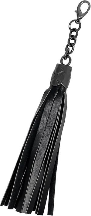 2pcs Black Leather Tassel Keychain for Bag Jewelry Making Supplies Craft