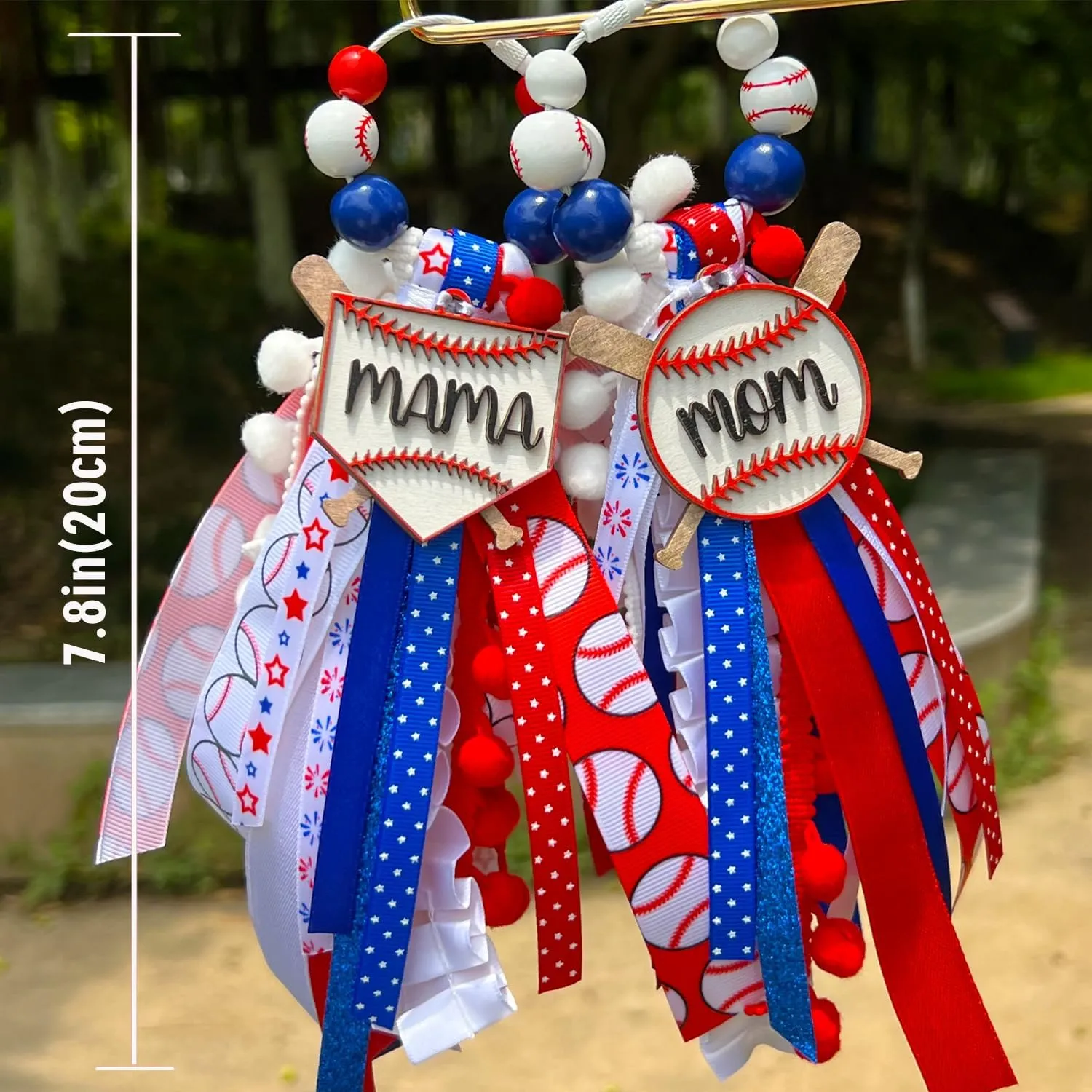 2Pcs football baseball Keychains for Women Bogg Bag Charms bag Pendant Handbag Backpack Charms Keyring Pendant
