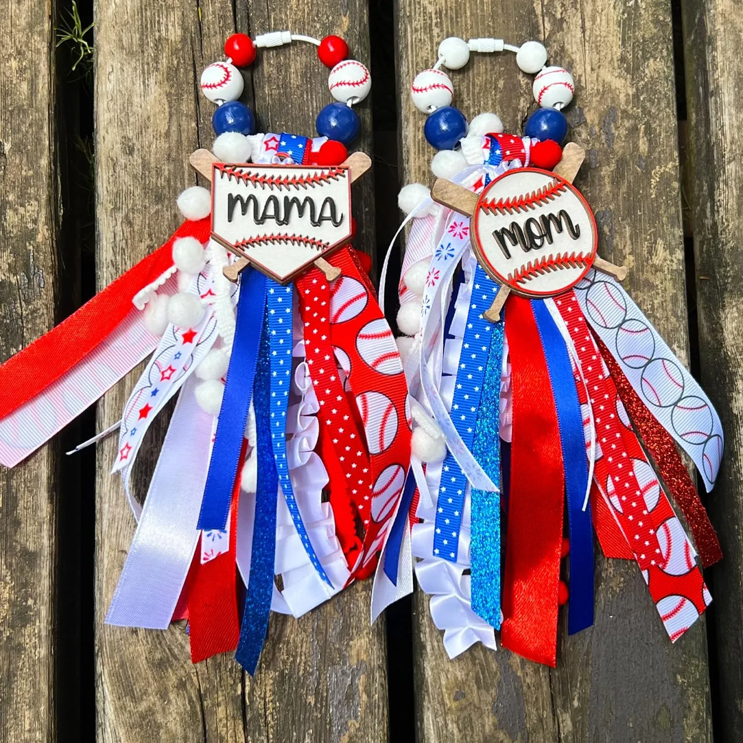 2Pcs football baseball Keychains for Women Bogg Bag Charms bag Pendant Handbag Backpack Charms Keyring Pendant