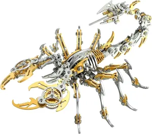 3D Metal Scorpion Puzzles for Adults 3-D Puzzles Metal Model Kits to Build DIY Assembly Mechanical Puzzle Building Block Toys with Tool Brain Teaser Craft for Home Decor (Metal Scorpion-Golden)
