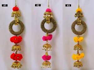 4 Pairs Decorative Tassels Indian Handmade Tribal Hippie Pom Pom for Curtains Christmas DIY Crafting Jewelry Key Charms Gypsy Embellishments
