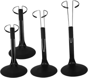4PCS Doll Stand, 1/6 Action Figure Stand, Adjustable C-Shape Doll Holder, Easy to Install Metal Display for Waist to Feet 5.1-8.3 Inch Dolls