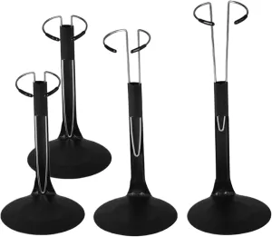 4PCS Doll Stand, 1/6 Action Figure Stand, Adjustable C-Shape Doll Holder Stand, Easy to Install Metal Doll Display Stand for Waist to Feet 5.1-8.3 Inch Dolls, Doll Display Stand