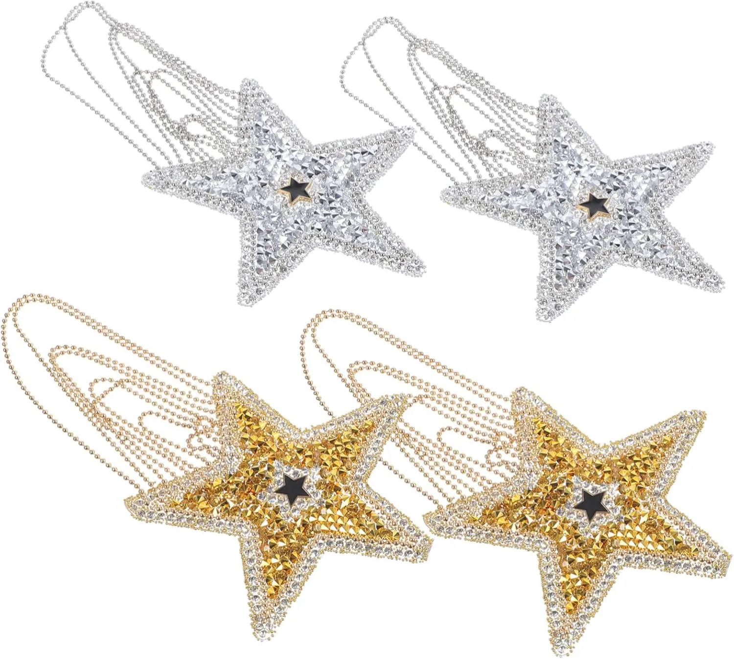 4Pcs Star Shape Coat Patches Wear Resistant Embellishments for Clothes Decoration Easy to Apply Patches for Hats Bags and More