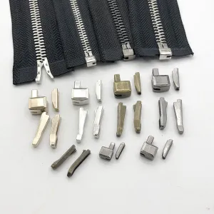 #5 Zipper Repair Kit Metal Head Sliders Retainer Insertion Pin 80 Pack
