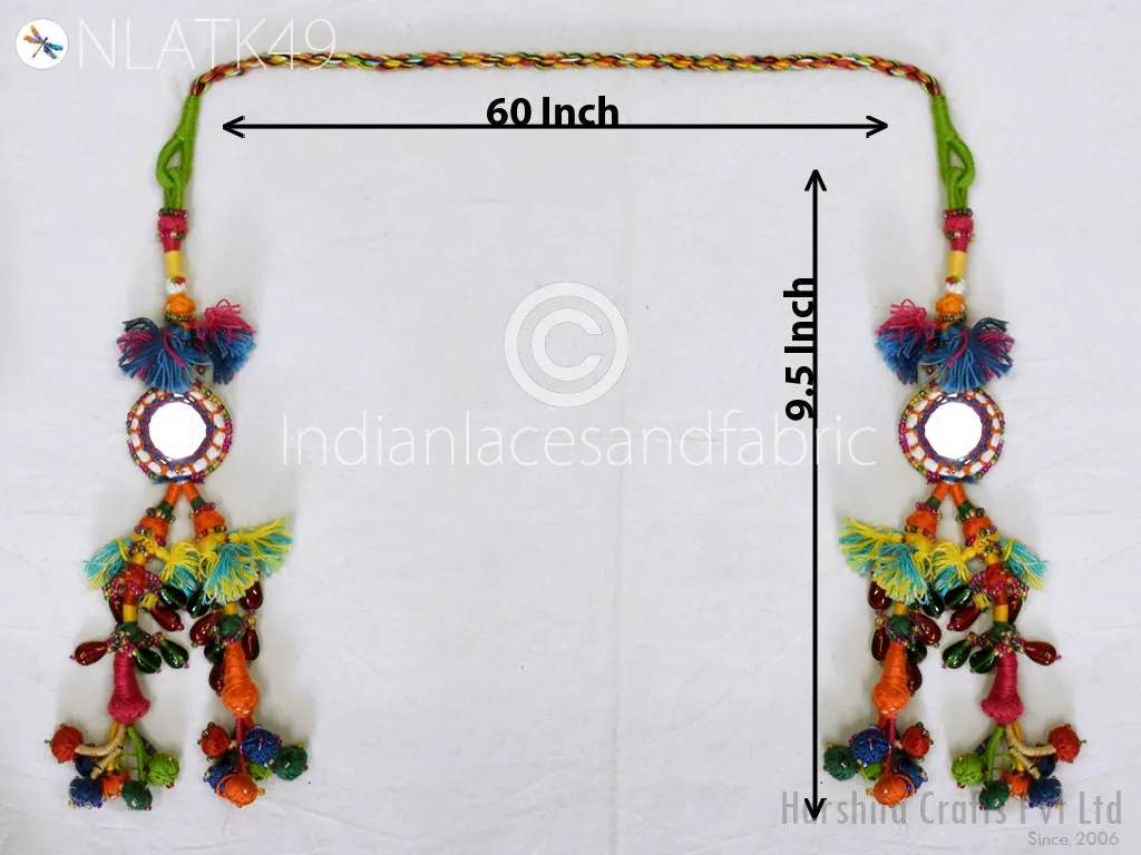 6 Pcs Handmade Tassels, Kutch Tribal Gypsy Cotton Decorative For Dresses, Hair Accessory Embellishments, Camel Swag DIY Craft Charms Jewelry
