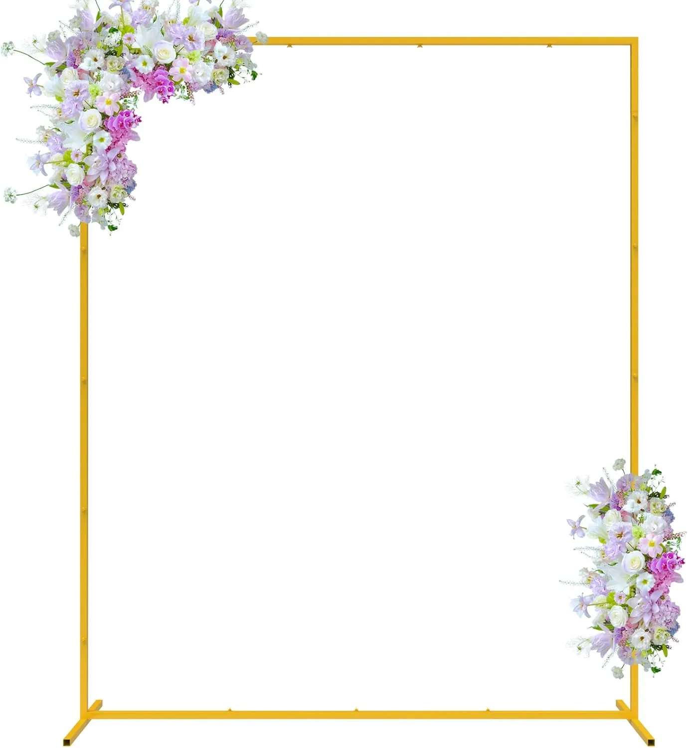 6.6FT x 5.2FT Gold Wedding Arches for Ceremony Rectangular Metal Balloon Arch Stand Kit Garden Floral Square Arch Frame Background for Anniversary Birthday Party Bridal Shower Decoration Home Decor