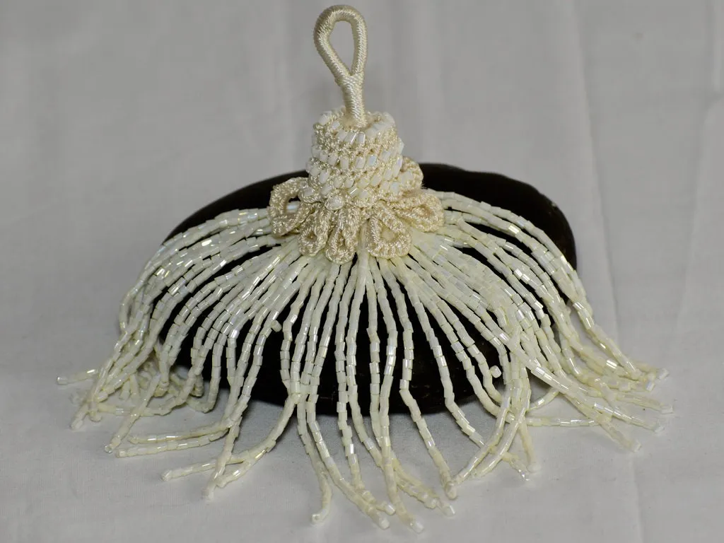 8 Pieces Ivory Decorative Indian Handmade Beaded Tassels Decor DIY Crafting Jewelry Charms Embellishment Bridal Latkans Curtains Tiebacks