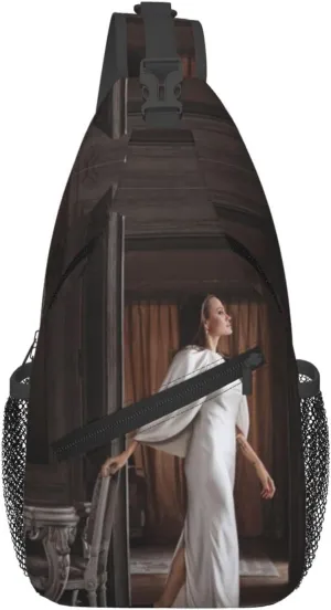 A-ngelina Jolie Crossbody Chest Bag, Crossbody Convertible Shoulder Bag With Front Pocket, Single Shoulder Chest Bag Black