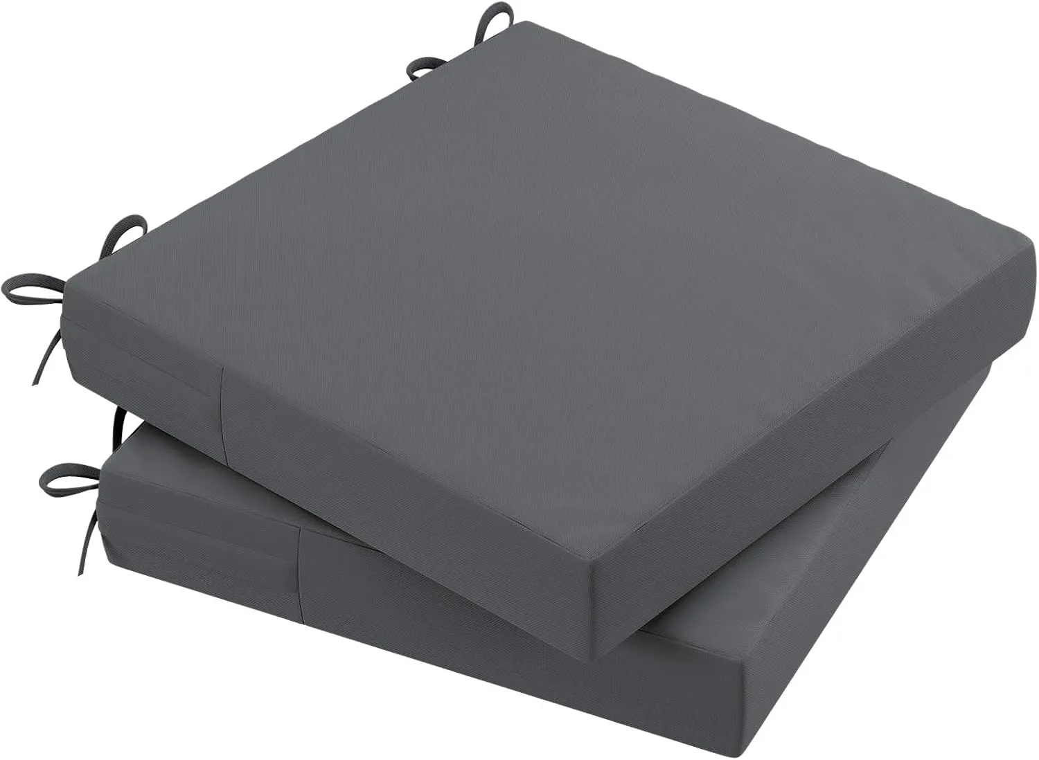 AAAAAcessories Outdoor Seat Cushions for Chairs, Waterproof, Fade-Resistant Patio Furniture Replacement Cushions, 20" x 20" x 3", Set of 2, Dark Gray