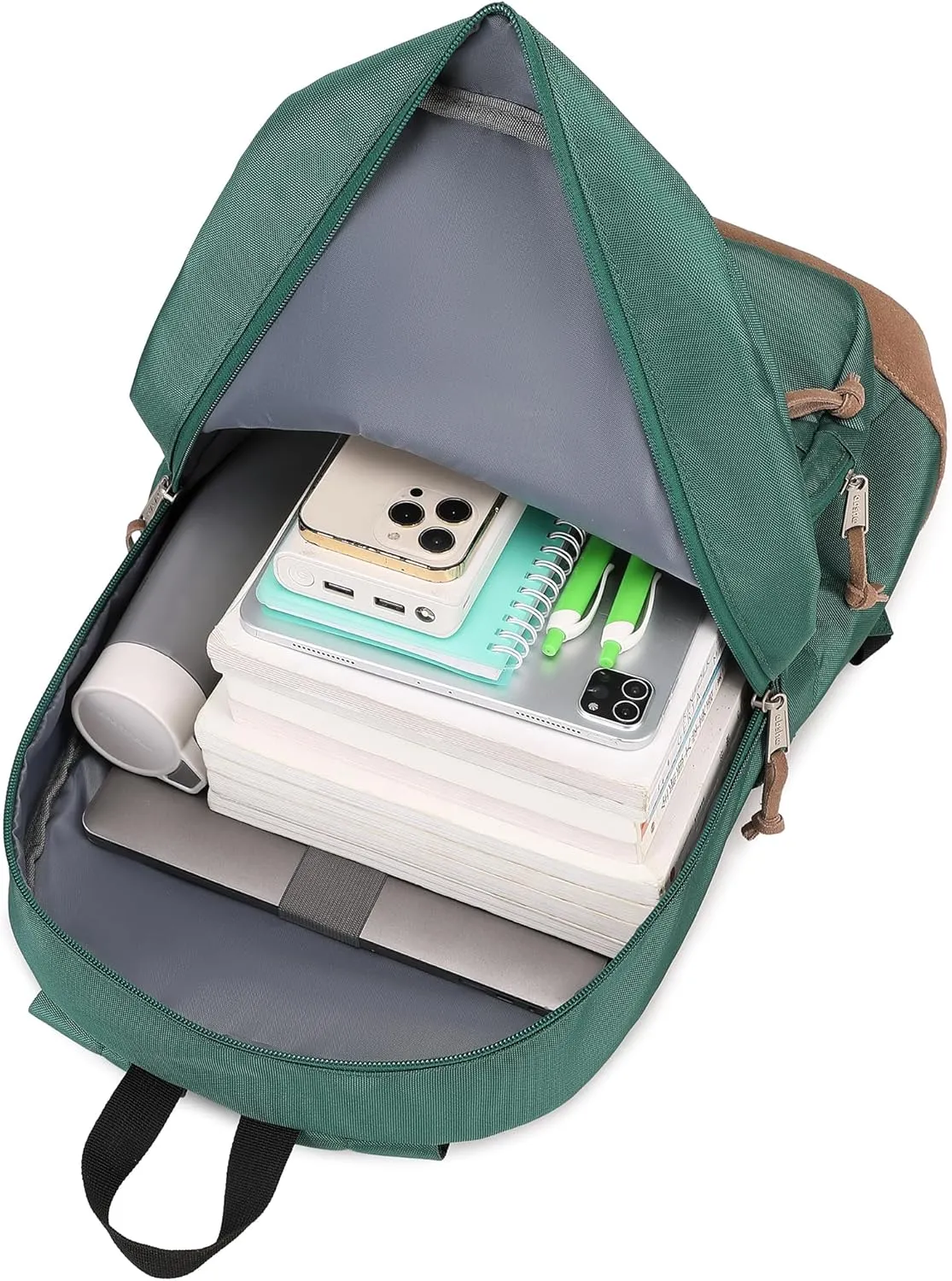 abshoo Classic Travel Backpack for Men and Women Middle High School Backpack for Teen Girls and Boys Bookbag (Green)