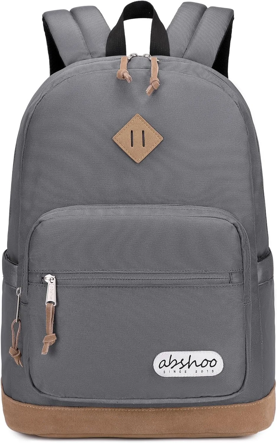 abshoo Classic Travel Backpack for Men and Women Middle High School Backpack for Teen Girls and Boys Bookbag (Grey)