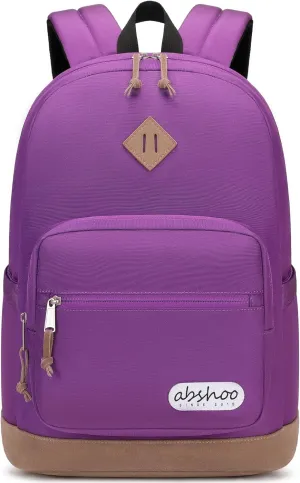 abshoo Classic Travel Backpack for Women Middle High School Backpack for Teen Girls Bookbag (Purple)