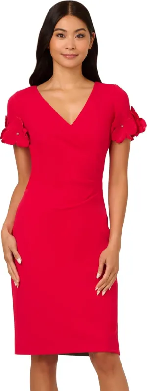Adrianna Papell Women's Knit Crepe Short Dress