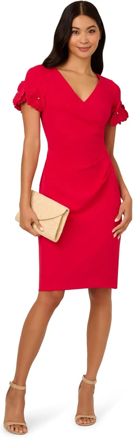 Adrianna Papell Women's Knit Crepe Short Dress