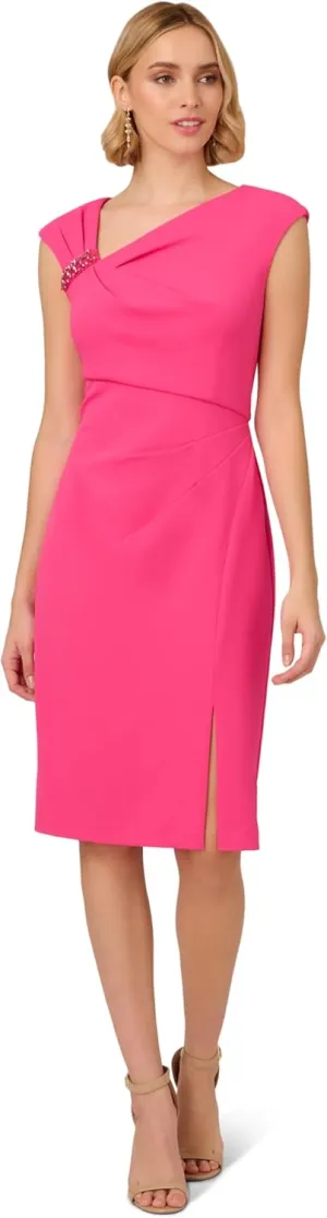 Adrianna Papell Women's Knit Crepe Short Dress