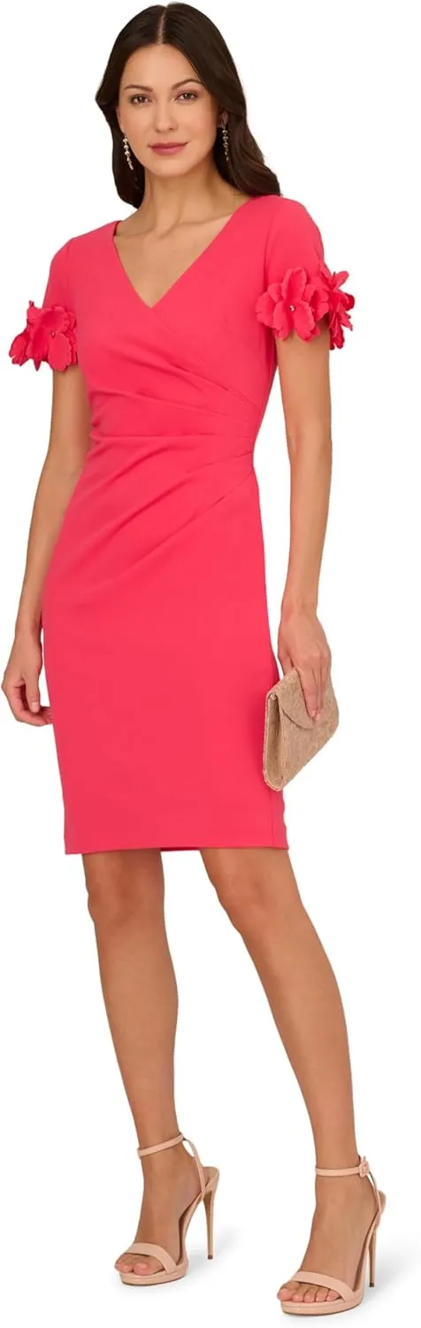 Adrianna Papell Women's Knit Crepe Short Dress