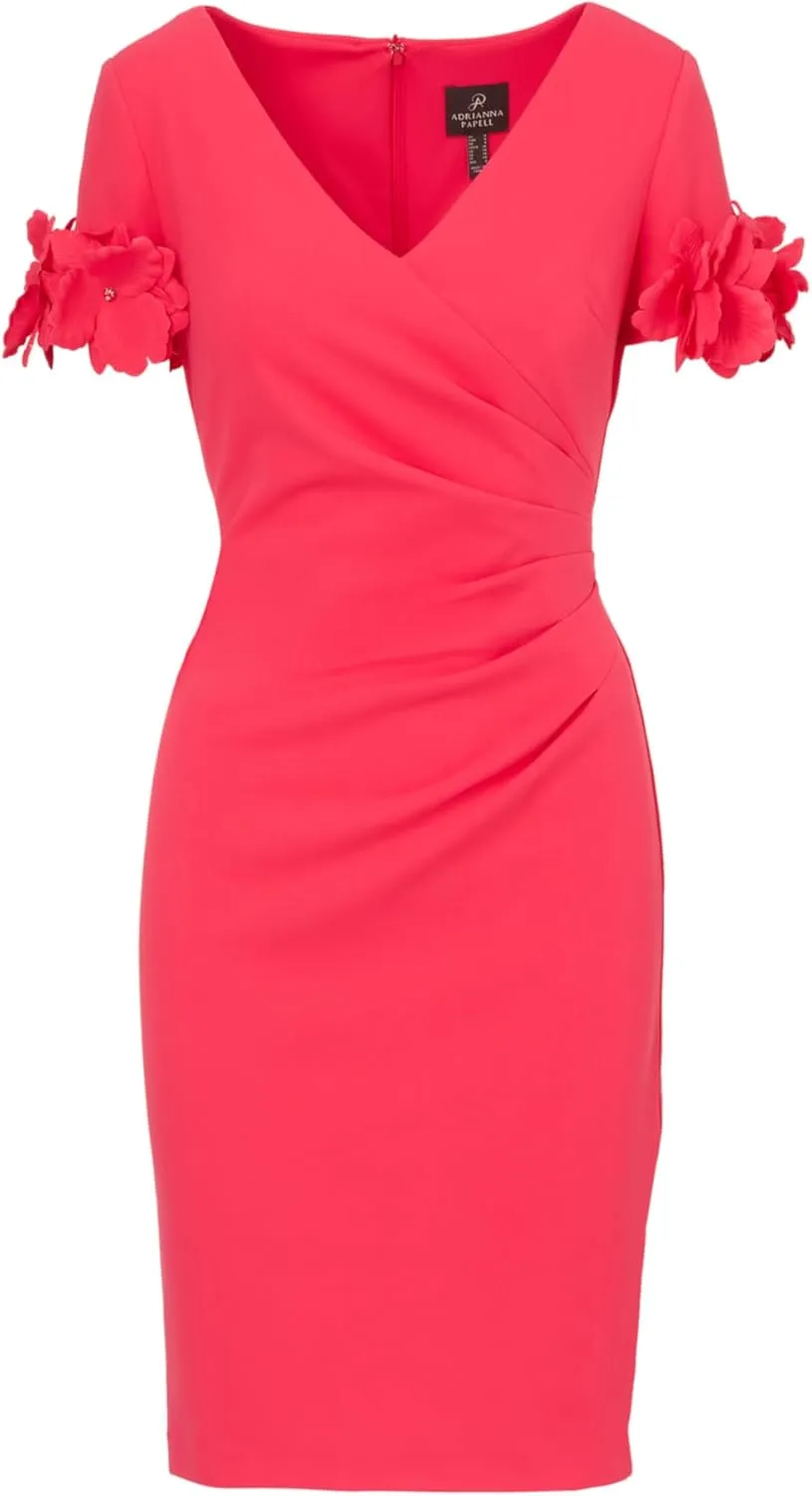 Adrianna Papell Women's Knit Crepe Short Dress