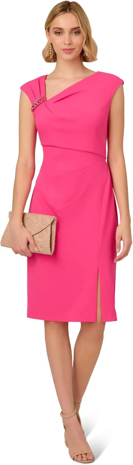 Adrianna Papell Women's Knit Crepe Short Dress