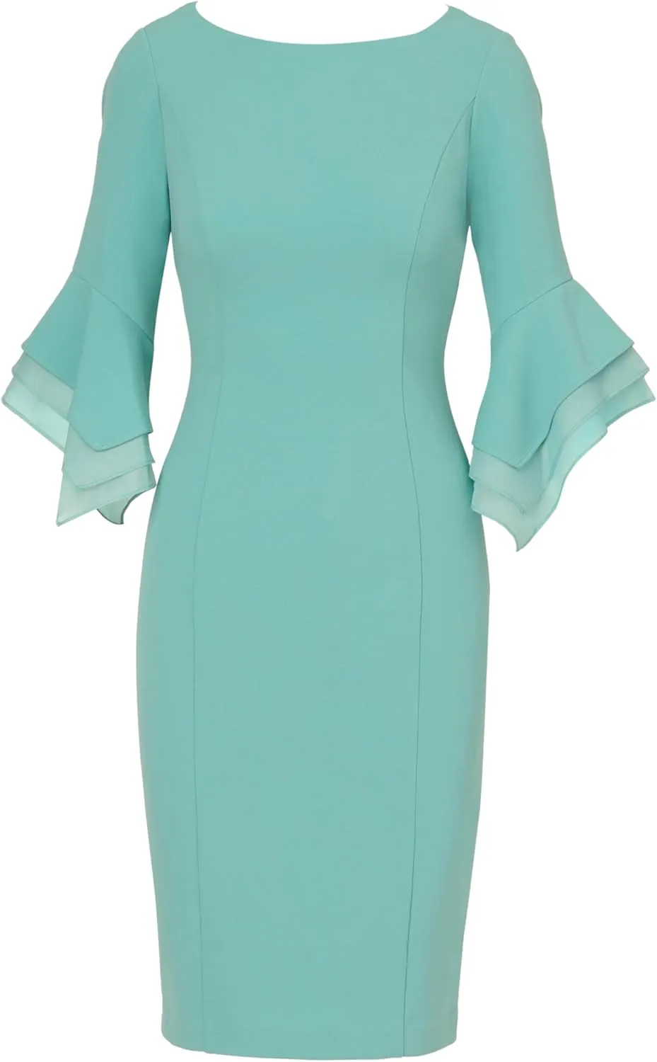 Adrianna Papell Women's Knit Crepe Tiered Sleeve Dress