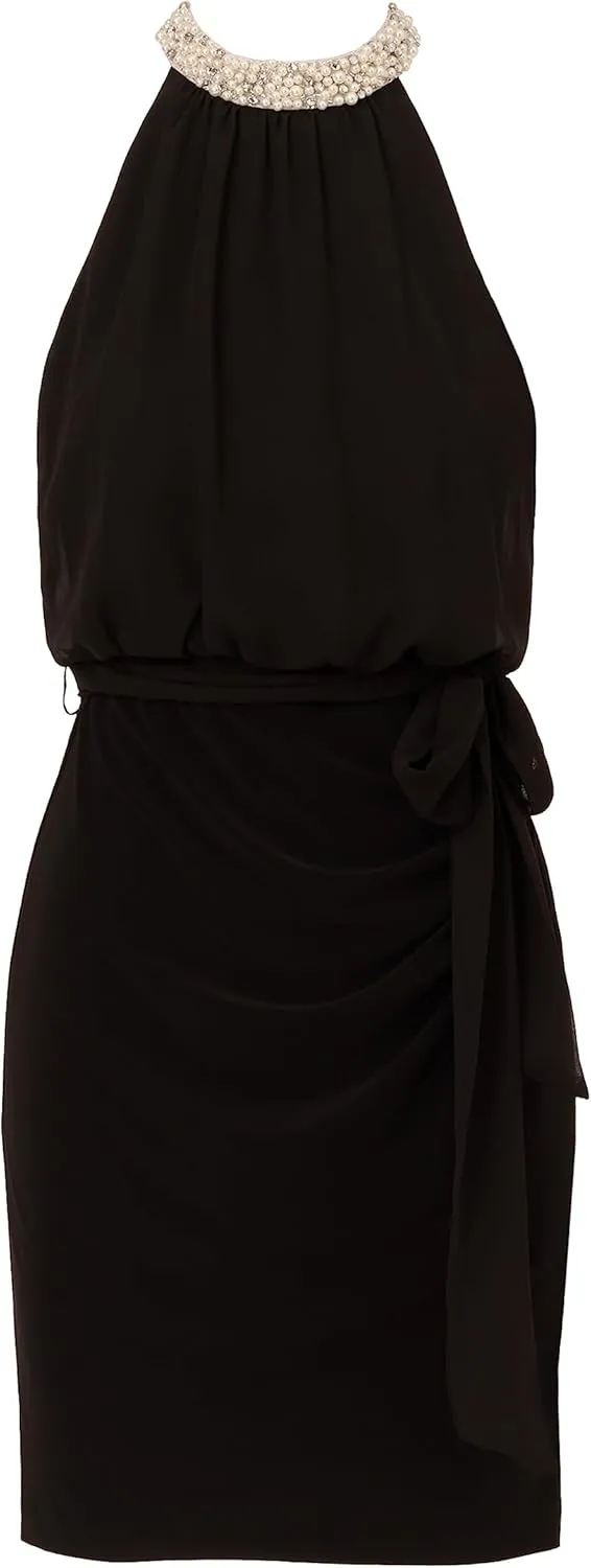 Adrianna Papell Women's Pearl Mock Neck Jersey Dress