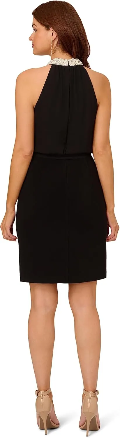 Adrianna Papell Women's Pearl Mock Neck Jersey Dress