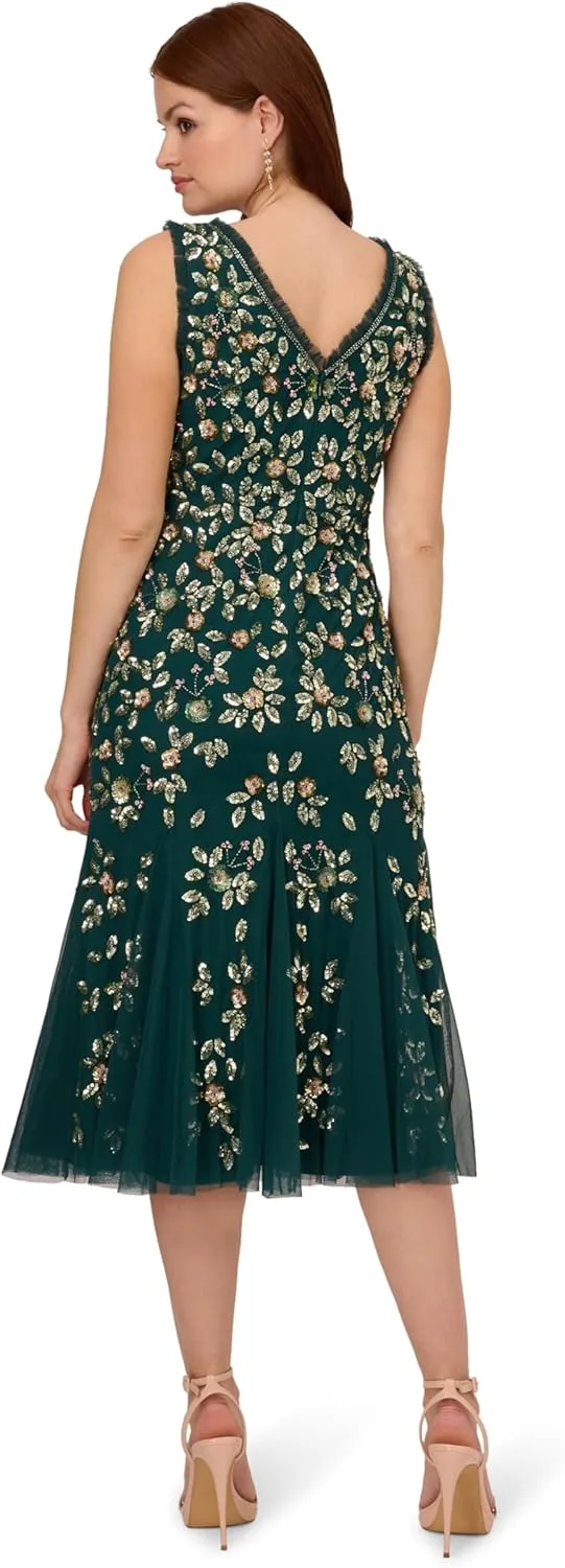 Adrianna Papell Women's Ruffle Bead Dress